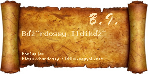 Bárdossy Ildikó névjegykártya